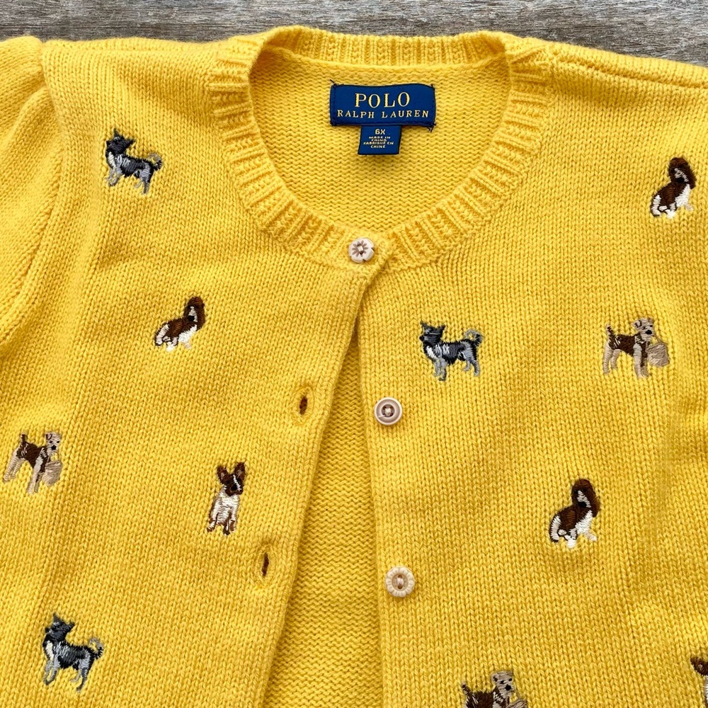 6X Polo Ralph Lauren Embroidered Dog Cardigan